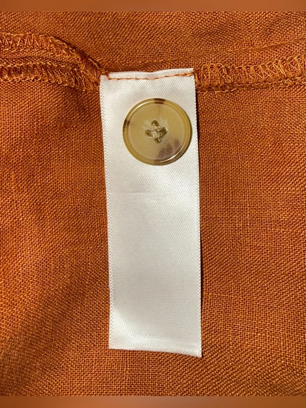 Everlane The 100% Linen Picnic Jumpsuit,Size-4,Color-Rust-Burnt Orange